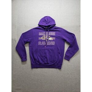 Baltimore Ravens Fleece Collection Men Sweatshirt Large Purple‎ Hooded Pullover
